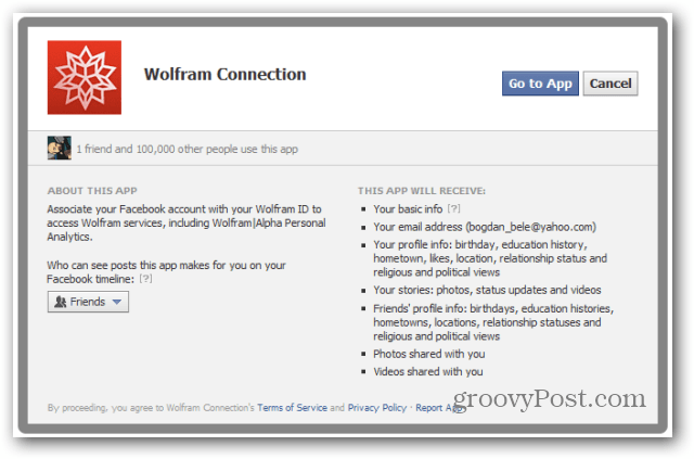wolfram alpha facebook rapport facebook gå till app