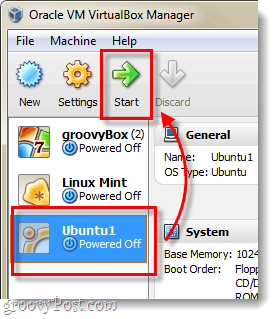 starta ubuntu vm