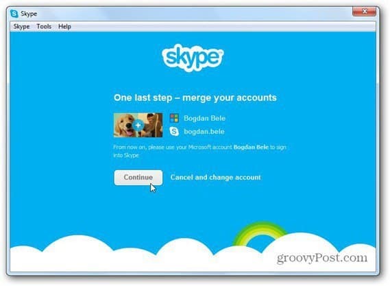 skype-sammanslagning med Microsoft-konto