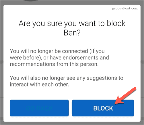 Blockera en användare på LinkedIn