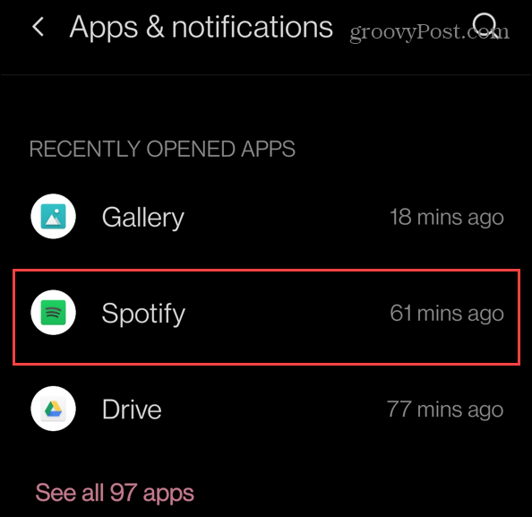 nyligen installerade appar Spotify