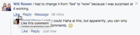 facebook kommentar utan reaktioner
