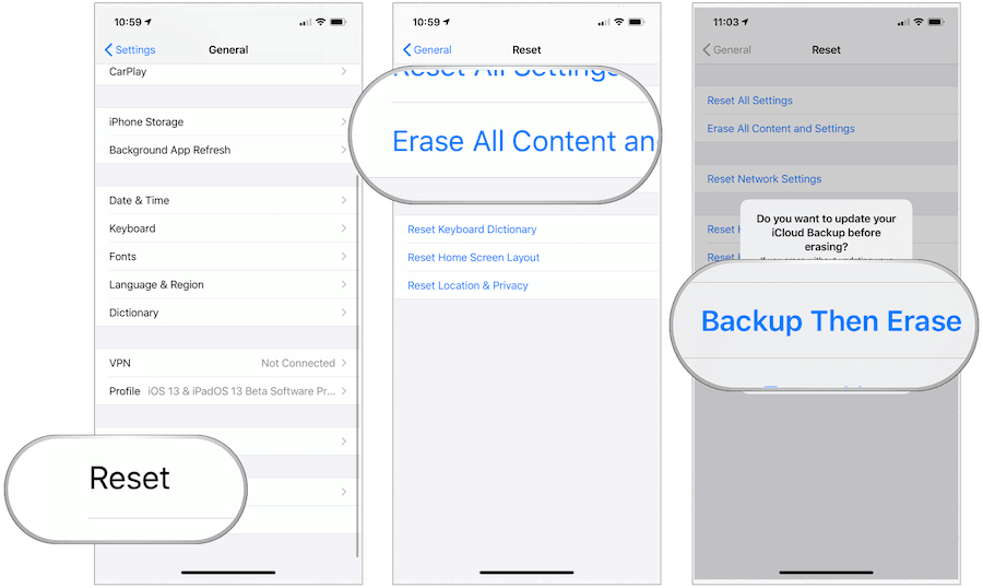 iOS-säkerhetskopiering raderas sedan