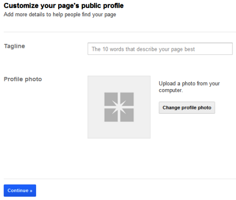 Google+ sidor - Tagline och profilfoto