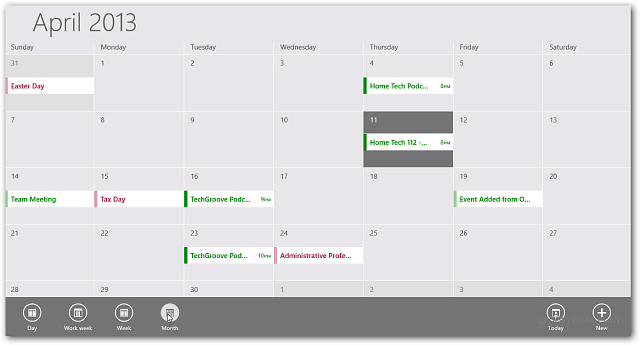 Hur man lägger till Google Kalenderhändelser i kalenderappen Windows 8