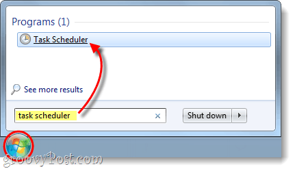 öppna uppgifter schemaläggare i Windows 7
