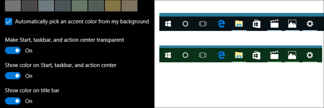 Uppdatera Windows 10-färger i anpassningsinställningar