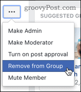 Facebook ta bort gruppmedlem