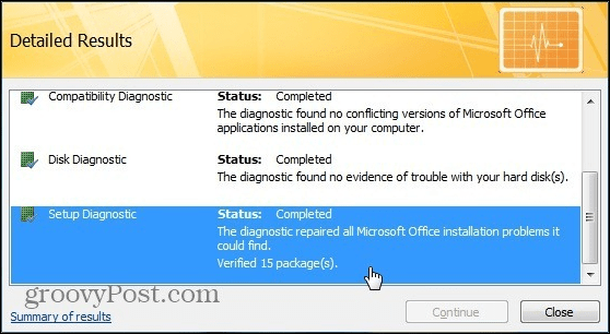 Office 2007 diagnostisk tol