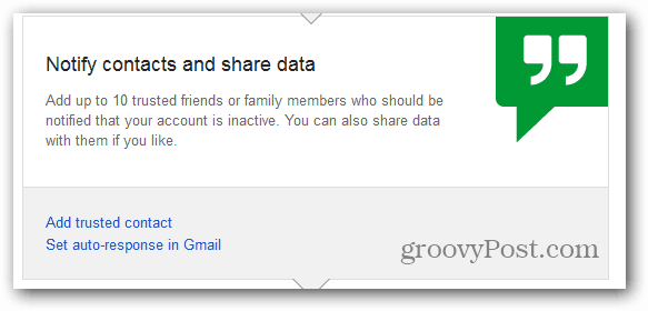 Kontakter från Google Inactive Account Manager