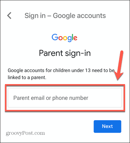 e-post för gmail-barnkonto