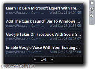 RSS-flöden visas i Windows 7 med hjälp av den enkla feed-gadgeten