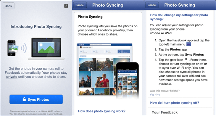 Använda Facebook Moments-appen för att hantera synkroniserade foton