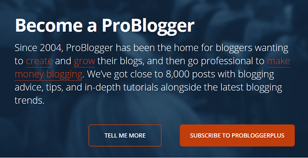 ProBloggers hemsida är annorlunda för nya besökare på webbplatsen.