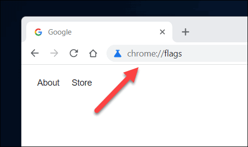 Öppna Chrome Flags-menyn