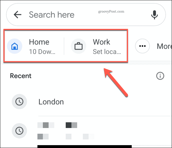 Google Maps hem- och arbetsadresser Ikoner