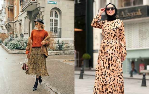 leopard kjolkombinationer hijab