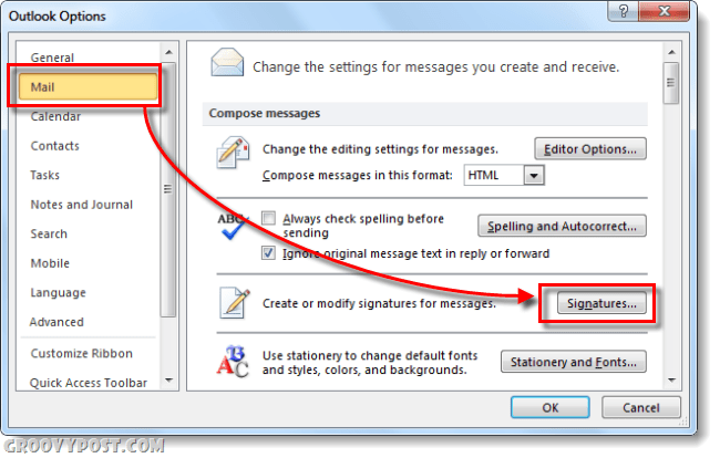 mail signaturer i Outlook 2010 alternativ