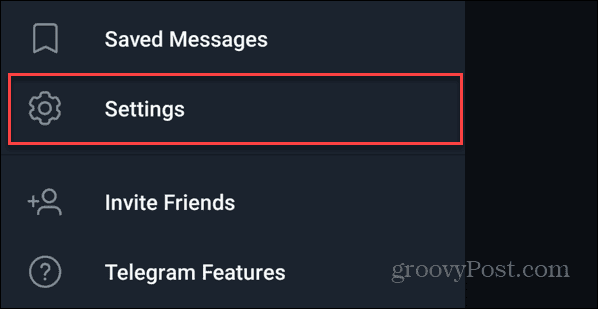 Telegraminställningar på Android