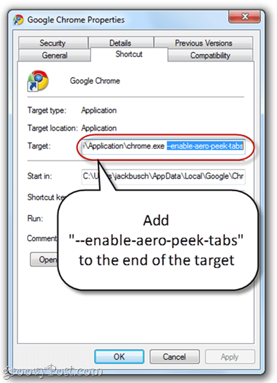 Aktivera Aero Peek i alla Google Chrome-flikar
