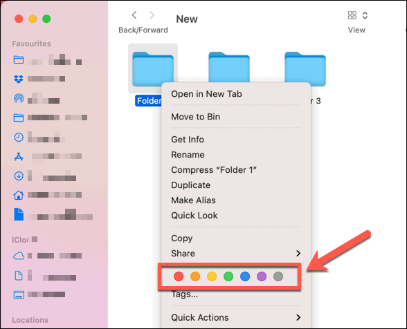 Ställa in en standardfärgtagg för en mapp på Mac