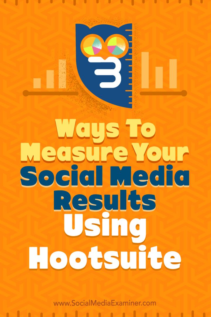 Tips om tre sätt att mäta resultaten av dina sociala medier med Hootsuite.