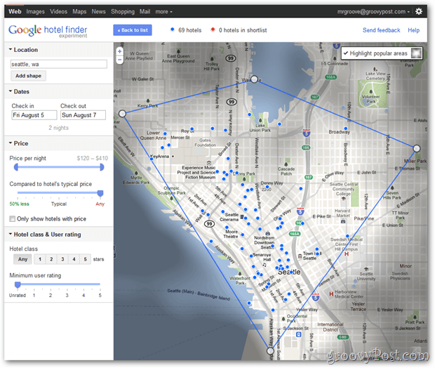 Google lanserar Hotel Finder