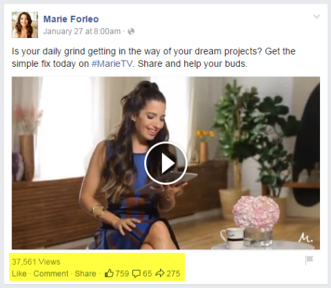 marie forleo videopost på facebook