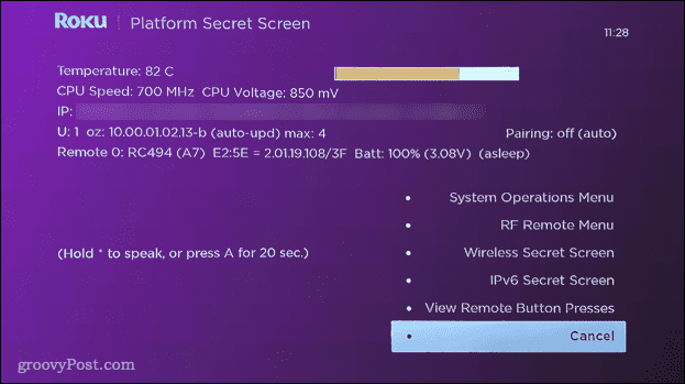 roku plattformsmeny