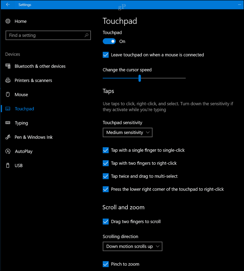 Tips för Windows 10: Inaktivera pekplattan när en mus är ansluten