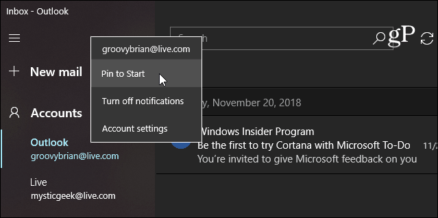 Fäst e-post Windows 10 Start Mail-app