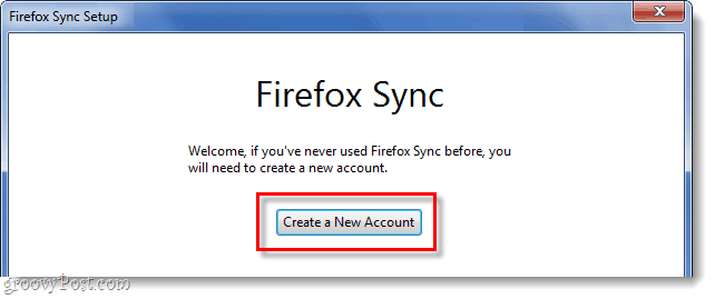 skapa ett nytt Firefox-synkroniseringskonto