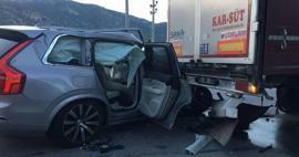 Hans fordon kolliderade med en lastbil: Tan Taşçı råkade ut för en trafikolycka
