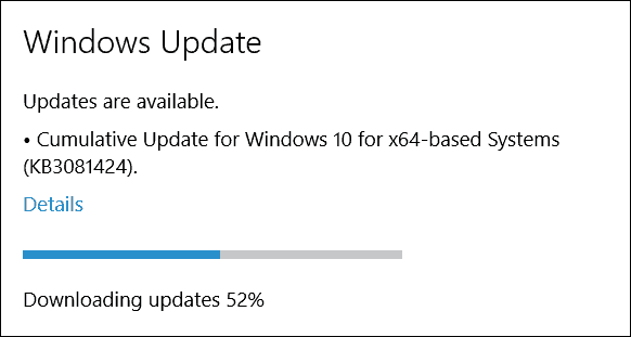 Microsoft släpper kumulativ uppdatering av Windows 10 (KB3081424)