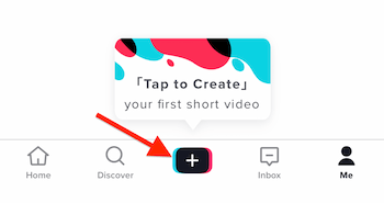 Tryck för att skapa din första korta video-popup på TikTok