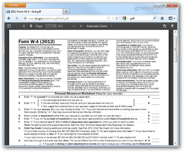 Aktivera den inbyggda PDF-visaren i Firefox 15