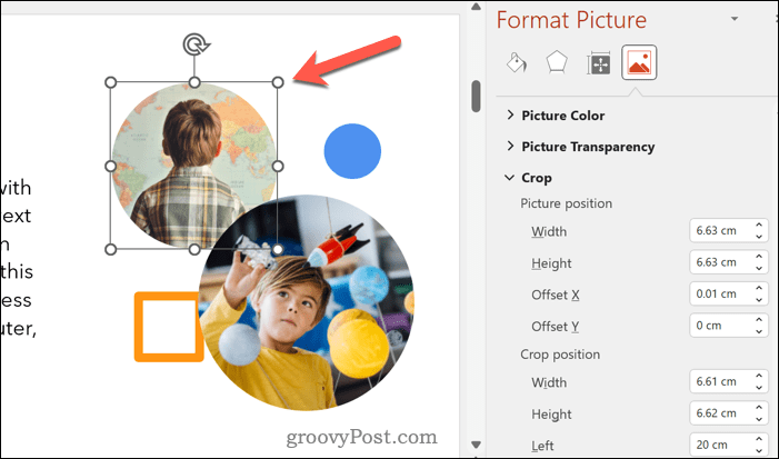 Ändra storlek på Powerpoint-bilder manuellt
