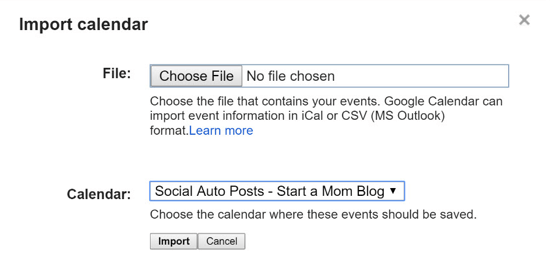 importera csv-fil till Google-kalendern