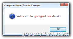 Windows Vista Gå med i en välkomstskärm för Active Directory AD Domain