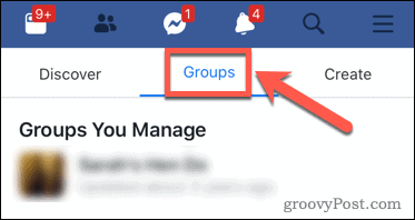 Facebook-app hanterar grupper