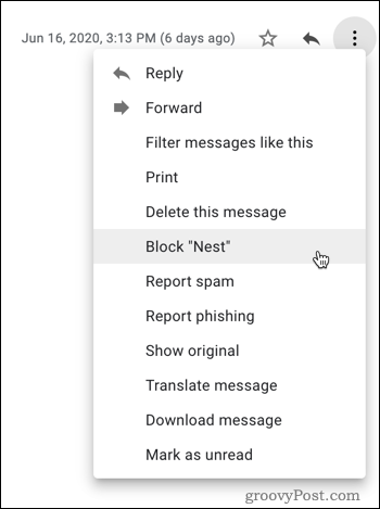 Blockering i Gmail