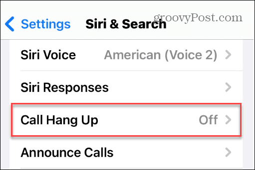 Lägg på på telefon och FaceTime-samtal med Siri