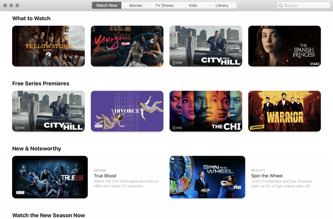 Apple TV-app på MacOS Catalina