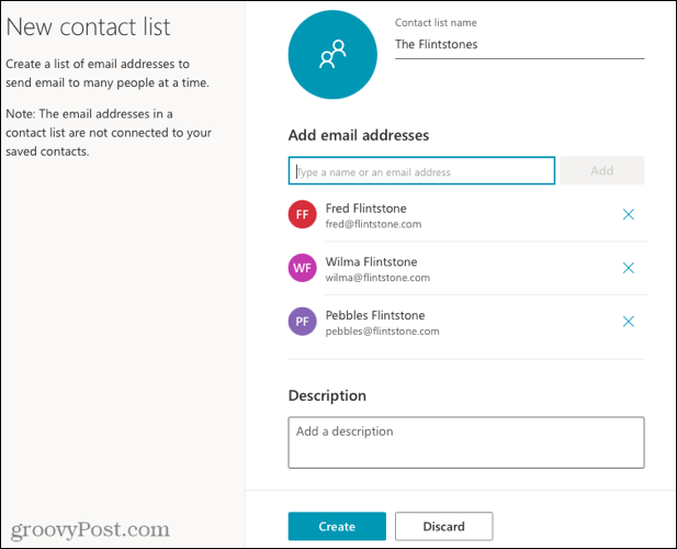 Skapa en ny kontaktlista i Outlook