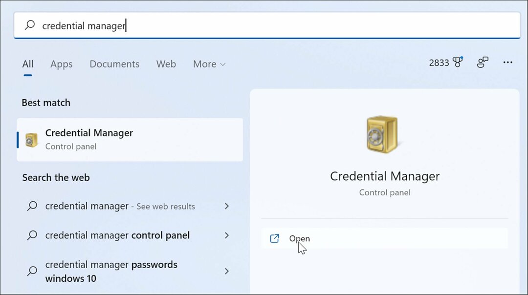 börja använda credential manager på Windows 11