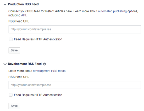 facebook omedelbara artiklar RSS-flöde