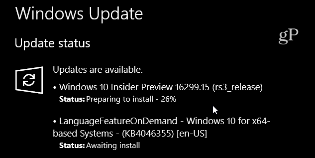 Windows 10 Build 16299-15 Kumulativ uppdatering