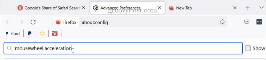 mousewheel.accelerationsinställningar i Firefox