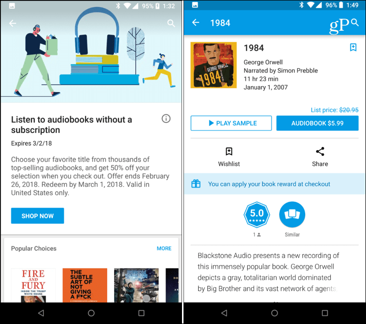 ljudböcker Google Play Store