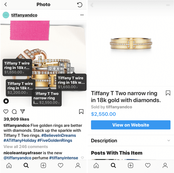 Så här förbättrar du dina instagramfoton, shoppable image post av Tiffany & Co.